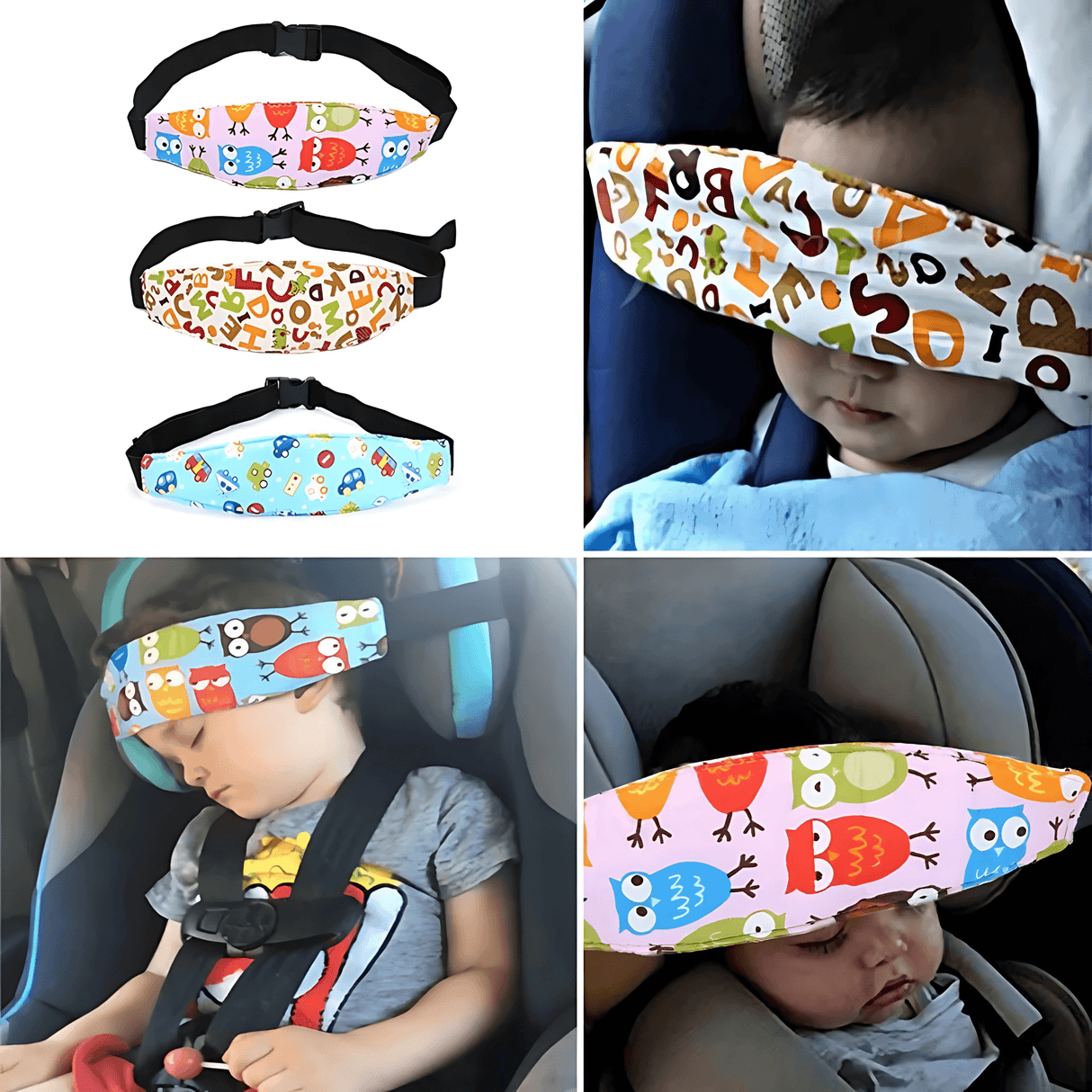 SafeNap – Kindersitzgurt & Schlafstütze mit Kopfband für Reisen und Ruhepausen