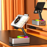 EchoStand - 5-in-1 drahtloser Bluetooth-Lautsprecher, Handyhalterung & Powerbank für Reisen, Zuhause und Party