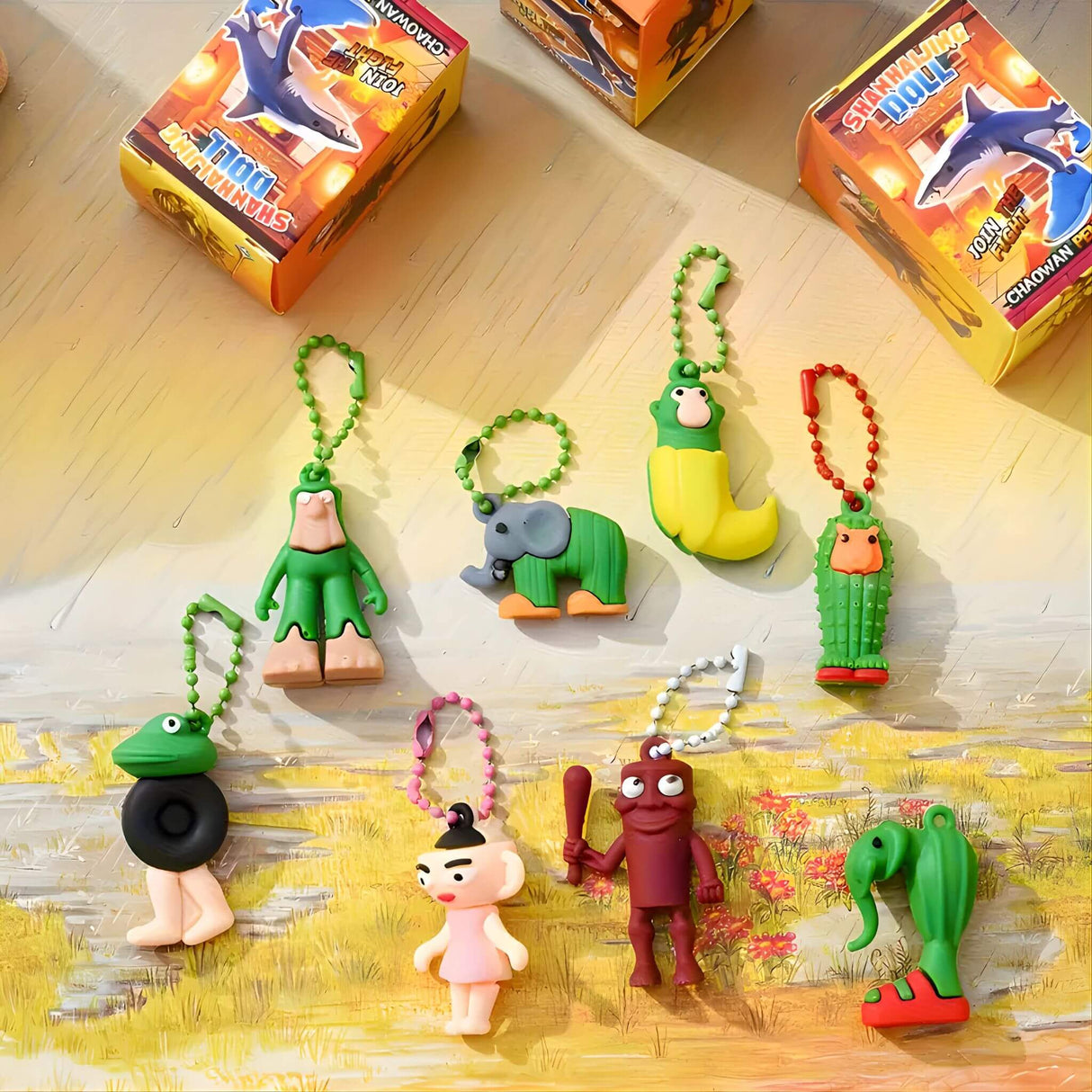 RotBox - 24 Italienische Mindrot Charaktere Schlüsselanhänger & Sammlerfiguren in Mystery Box