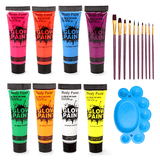 NeonAura - Halloween Neon Fluorescent UV Body Paint Set für Gesicht und Körper, Glow in the Dark, Party & Festival Farbe