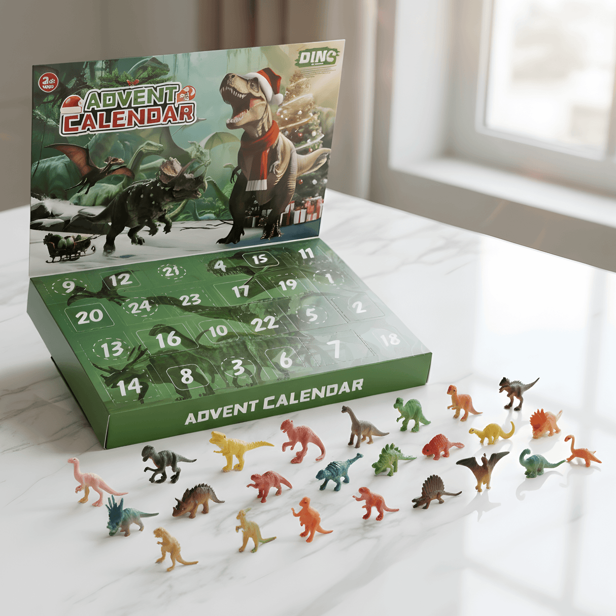 DinoBlaze - Weihnachtskalender mit Dinosauriern | 24 Überraschungen mit brillanten & klassischen Dinosauriern für Kinder