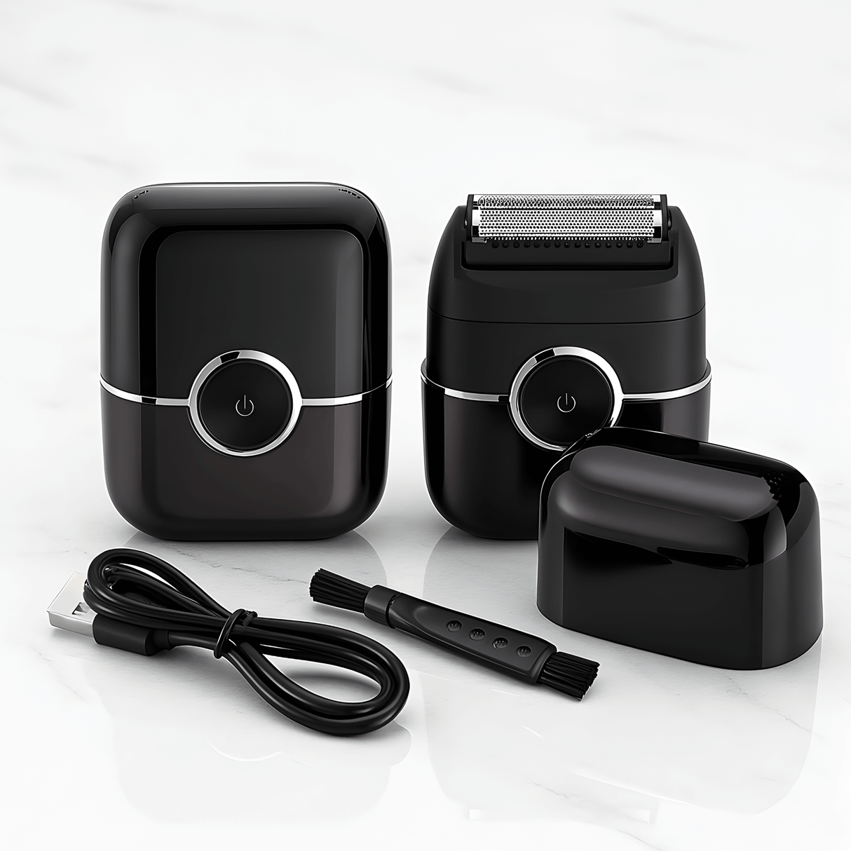 TrimPro - Tragbarer Elektrorasierer mit 4-Klingen-System & Waschbares Design für Körper und Gesicht