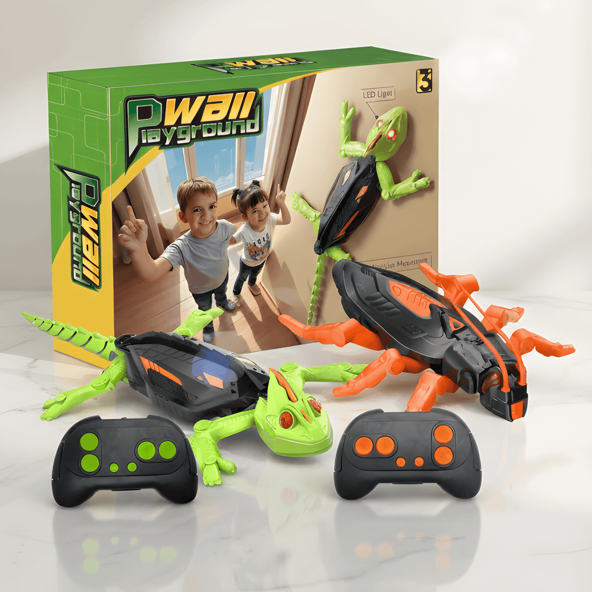 CrawlBot - Ferngesteuerter Wandklettergecko & Kakerlaken-Spielzeug mit LED-Licht & Wiederaufladbare Batterie für Kinder