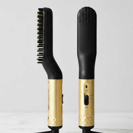 GroomFlex - Elektrischer Kamm und Haarstyler mit Ionisierung & Einstellbare Hitze für Bart und Haar