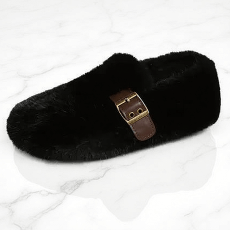 FurLush - Kunstfell-Schuhe mit verstellbarem Riemen & Plüsch-Komfort für den Innen- und leichten Außeneinsatz