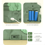 DinoTrack - Elektrische zweigleisige Dinosaurierrutsche mit dynamischer Klettertreppe, Lichter & Musik für Kinder