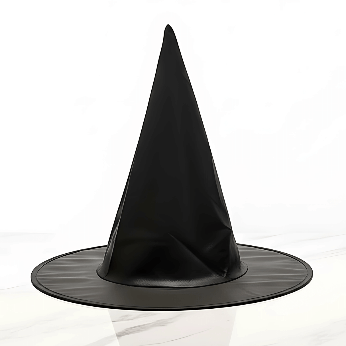 WitchGleam - Zusammenklappbarer Halloween Hexenhut aus schwarzem Polyester für Maskerade, Party & Dekoration