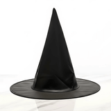 WitchGleam - Zusammenklappbarer Halloween Hexenhut aus schwarzem Polyester für Maskerade, Party & Dekoration