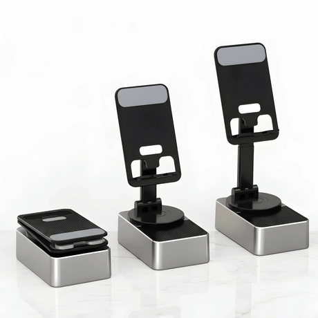 EchoStand - 5-in-1 drahtloser Bluetooth-Lautsprecher, Handyhalterung & Powerbank für Reisen, Zuhause und Party