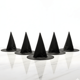 WitchGleam - Zusammenklappbarer Halloween Hexenhut aus schwarzem Polyester für Maskerade, Party & Dekoration