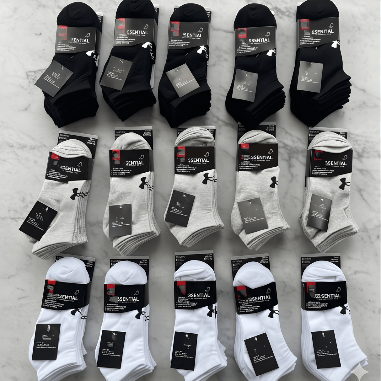 FlexWeave - 6er-Pack Unisex-Baumwoll-Sport-Socken für alle Jahreszeiten