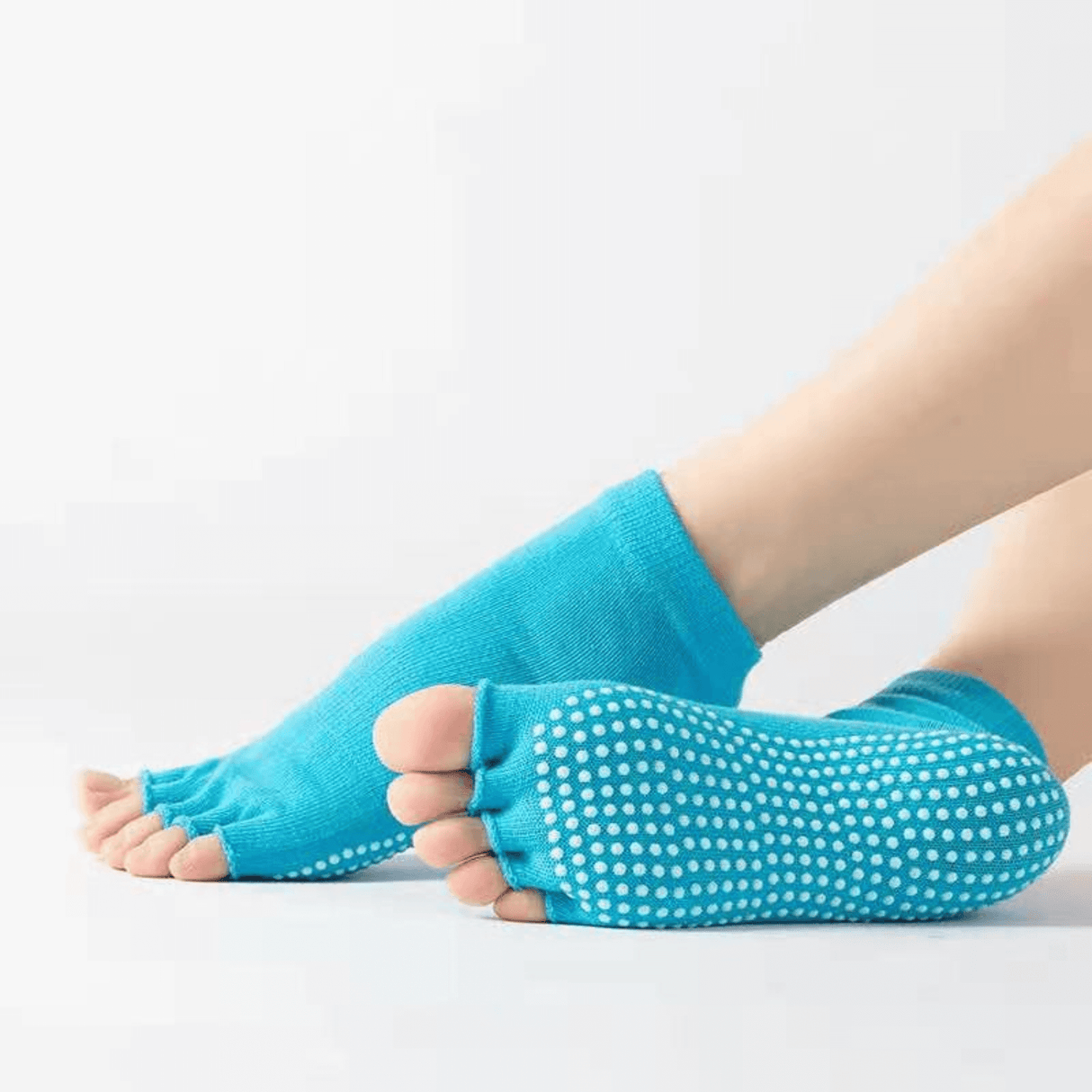 MovaSoft - Offene Fünf-Zehen Yoga- und Pilates-Socken mit Anti-Rutsch & Atmungsaktiver Komfort