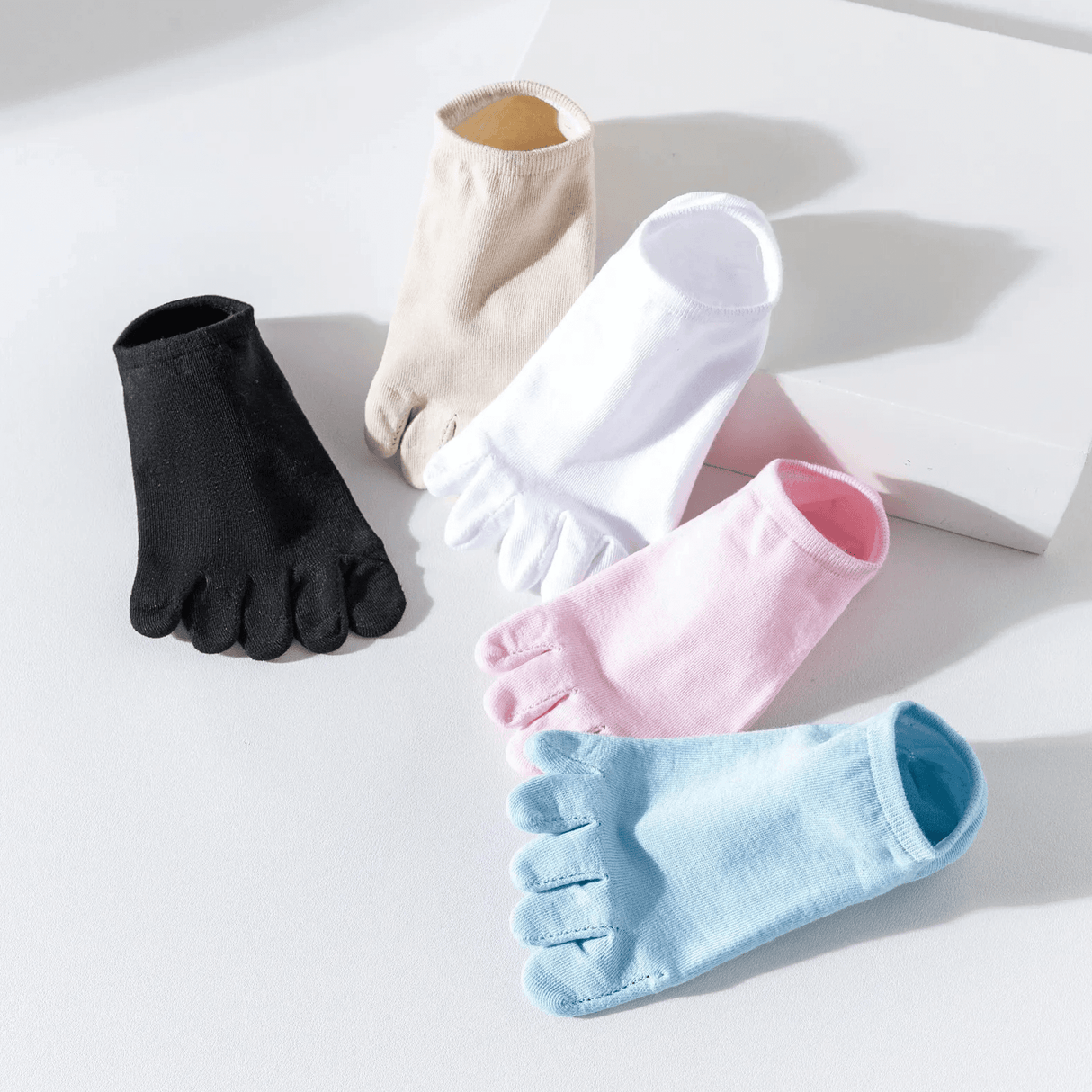 FlexiToe - 5 Paar rutschfeste Yoga- und Pilates-Socken mit fünf Zehen & Bequeme Passform für Tanz und Training