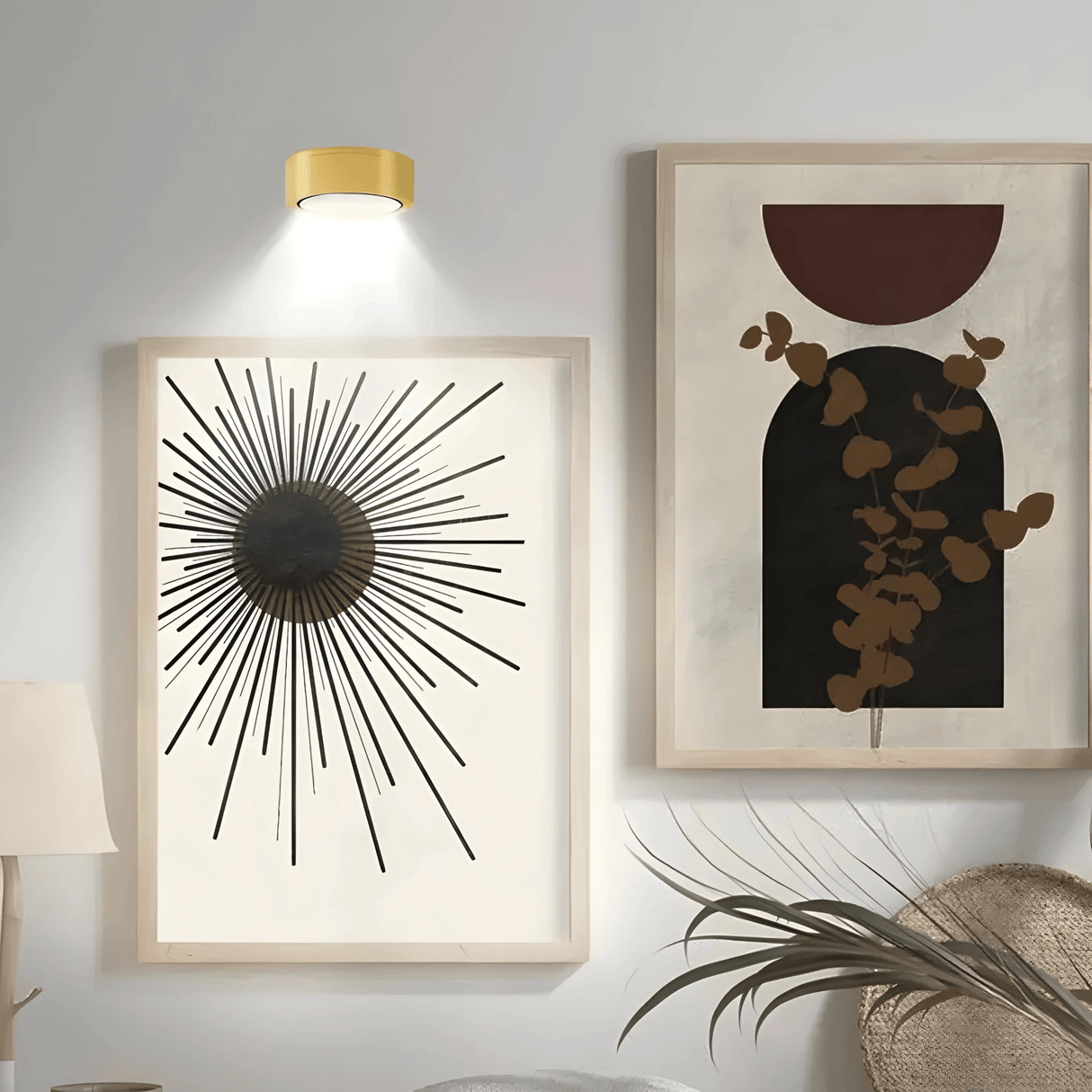 LINA - 2er-Pack LED-Wandleuchten in Schwarz & Gold mit 13 Farbmodi, magnetische Halterung & Fernbedienung