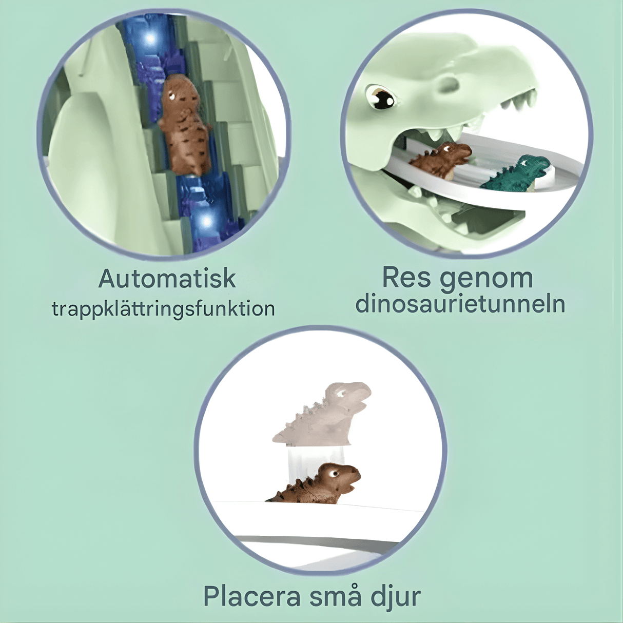 DinoQuest - Elektrische Dinosaurierrutsche mit automatischer Klettertreppe, Lichter & Musik für Kinder