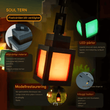 SoulLantern - Pixel inspirierte Wandleuchte mit 16 Farben, Fernbedienung & USB-Aufladung für Schlafzimmer und dekorative Atmosphäre