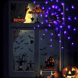 SpiderGlow – Halloween-Spinnennetz-LED-Lichterkette mit Fernbedienung, Spinnendekoration und 8 Lichtmodi