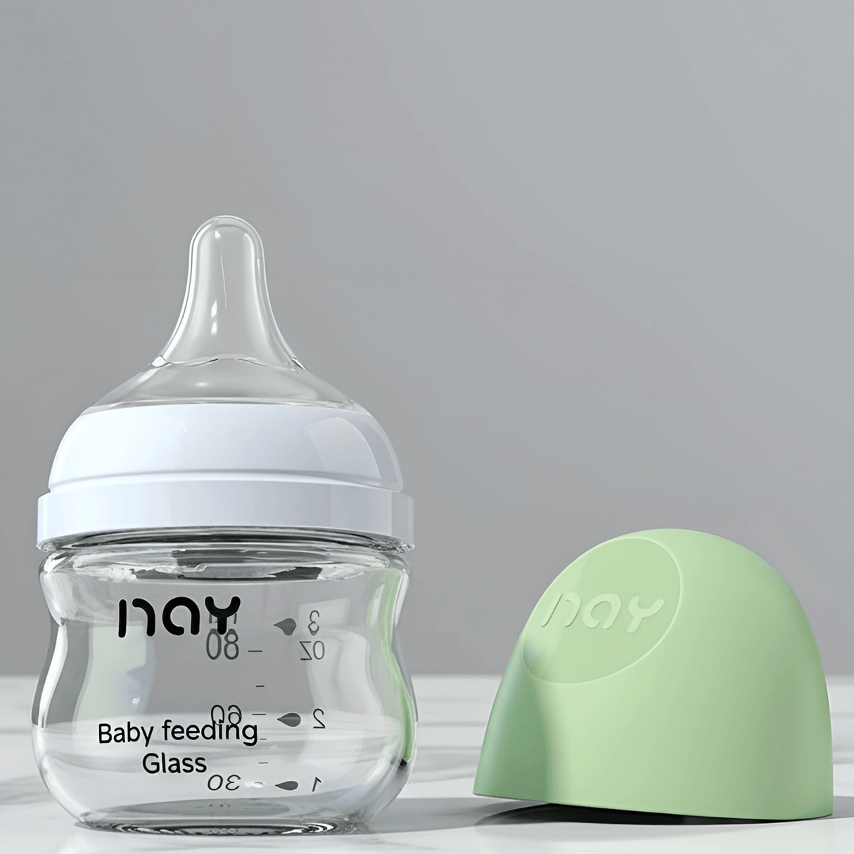 BabyFlow - Anti-Colic Glas-Babyflasche mit weichem Silikon-Sauger & Kontrolliertes Flow Design