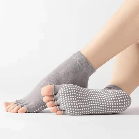 MovaSoft - Offene Fünf-Zehen Yoga- und Pilates-Socken mit Anti-Rutsch & Atmungsaktiver Komfort
