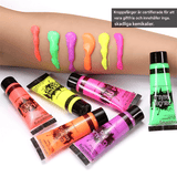 NeonAura - Halloween Neon Fluorescent UV Body Paint Set für Gesicht und Körper, Glow in the Dark, Party & Festival Farbe