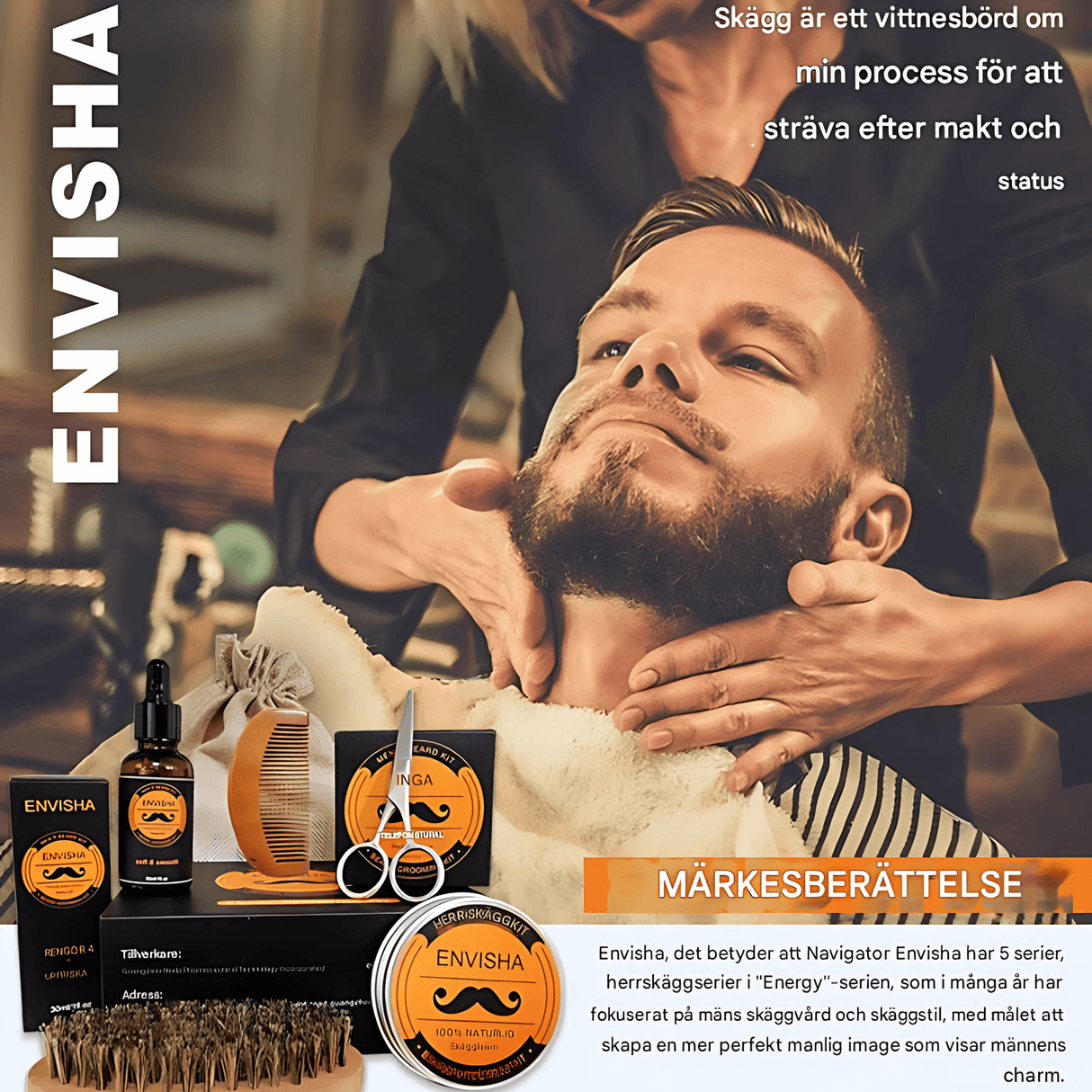 BeardMaster - 6-in-1-Bartpflege-Set für Männer mit Öl, Balsam, Kamm, Bürste & Schere