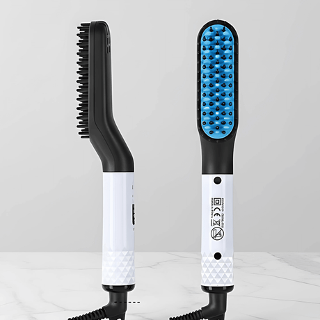 GroomFlex - Elektrischer Kamm und Haarstyler mit Ionisierung & Einstellbare Hitze für Bart und Haar