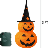 GlowPump - Zusammenklappbarer beleuchteter Halloween-Kürbis mit LED, Timer & Batteriebetriebene Dekoration für drinnen und draußen