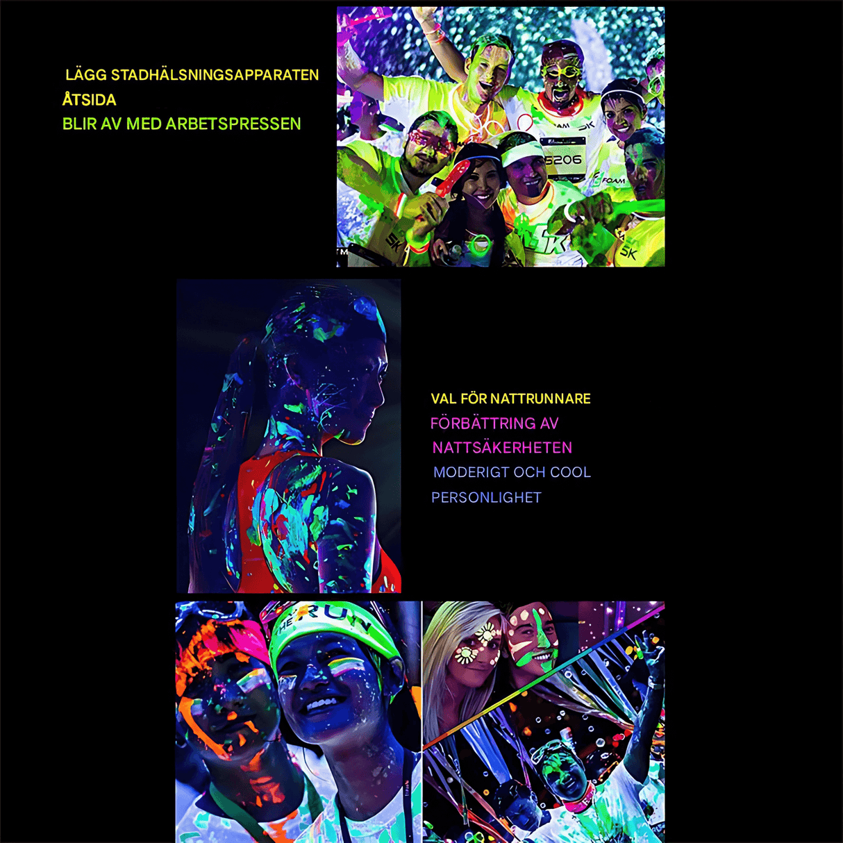 NeonAura - Halloween Neon Fluorescent UV Body Paint Set für Gesicht und Körper, Glow in the Dark, Party & Festival Farbe