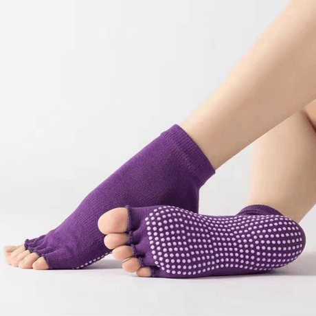 MovaSoft - Offene Fünf-Zehen Yoga- und Pilates-Socken mit Anti-Rutsch & Atmungsaktiver Komfort