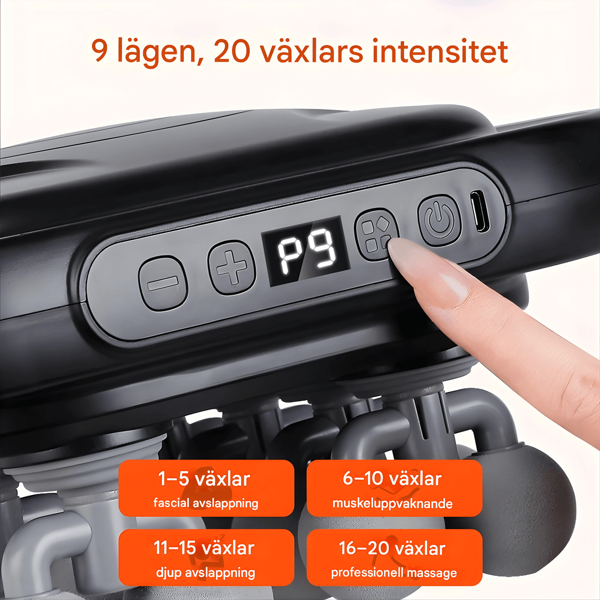 PulseRelief - 16-Kopf-Massagegerät mit 9 Modi & 20 Intensitätsstufen für den ganzen Körper