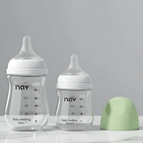 BabyFlow - Anti-Colic Glas-Babyflasche mit weichem Silikon-Sauger & Kontrolliertes Flow Design