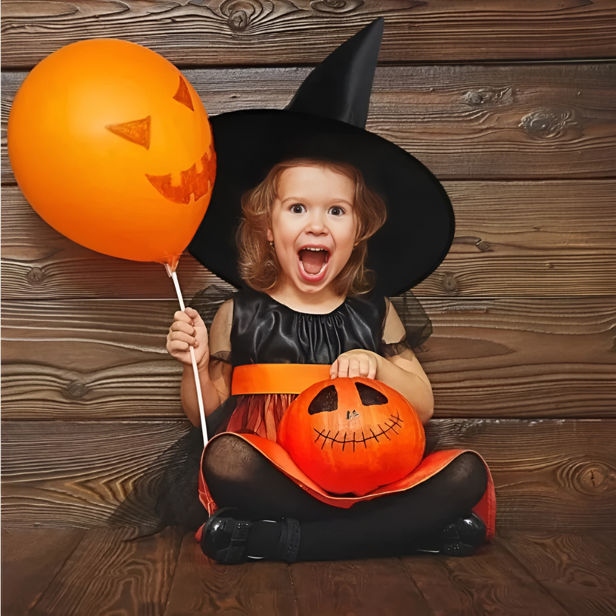 WitchGleam - Zusammenklappbarer Halloween Hexenhut aus schwarzem Polyester für Maskerade, Party & Dekoration