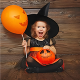 WitchGleam - Zusammenklappbarer Halloween Hexenhut aus schwarzem Polyester für Maskerade, Party & Dekoration