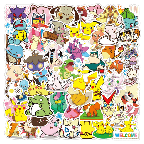 Poke-Aufkleber-Set - 50 einzigartige Aufkleber für Sammler und Fans