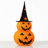 GlowPump - Zusammenklappbarer beleuchteter Halloween-Kürbis mit LED, Timer & Batteriebetriebene Dekoration für drinnen und draußen