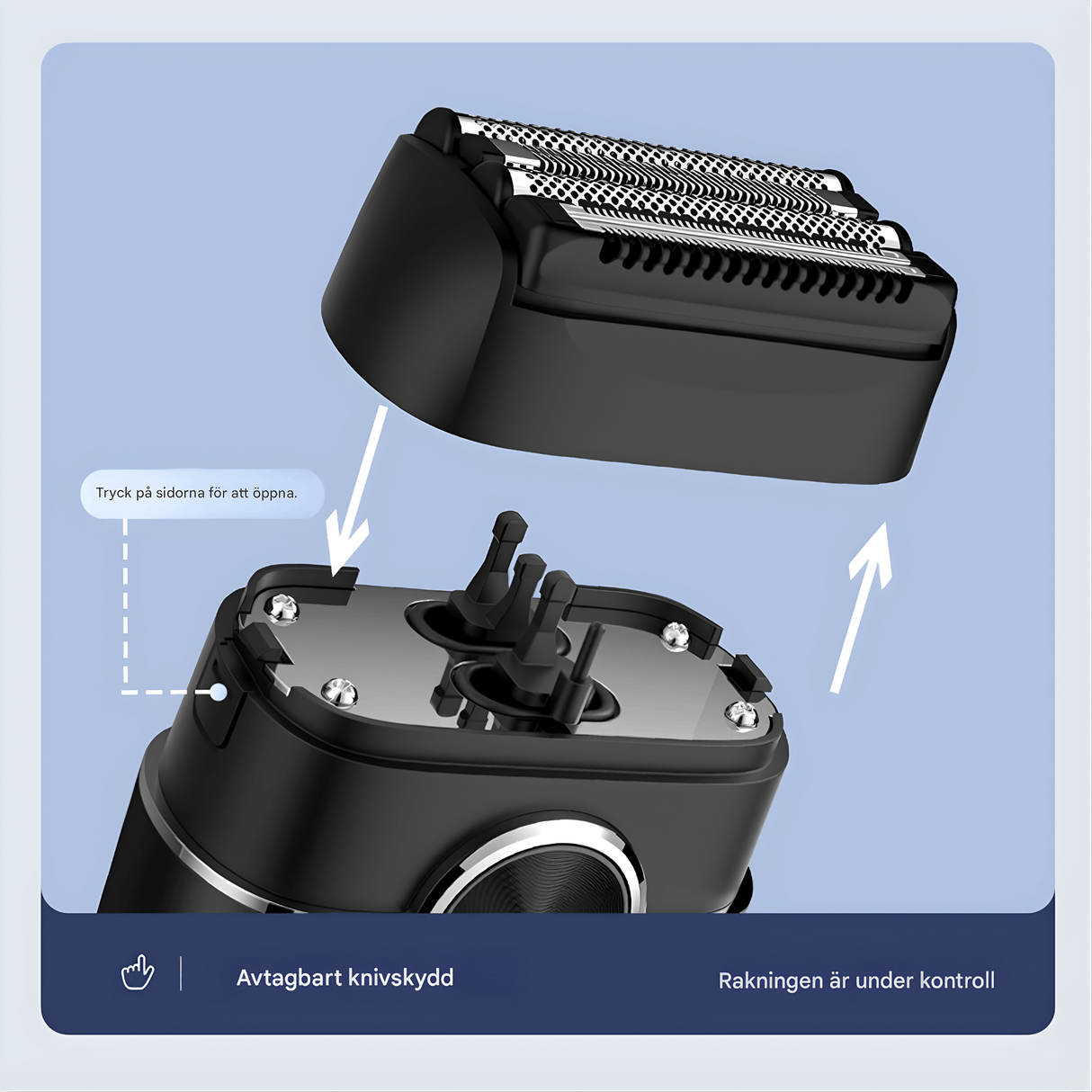 TrimPro - Tragbarer Elektrorasierer mit 4-Klingen-System & Waschbares Design für Körper und Gesicht