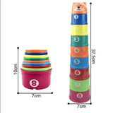 Stacking Cups für Baby & Kleinkinder | Buntes Badespielzeug aus Kunststoff - Sensorisches Spielen ab 6+ Monaten