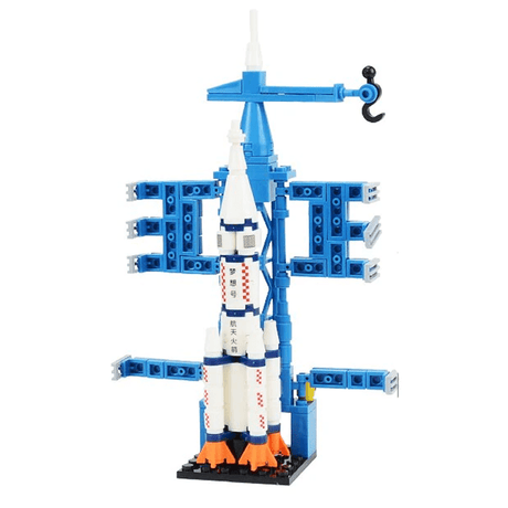 AstroPlay - Weltraumraketen-Bausatz mit Astronautenfigur und Startrampenblock für Kinder
