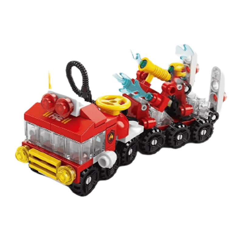 Intelligence Building 6 in 1 Bauklötze - Feuerwehrauto, Polizeiauto und Technikfahrzeug