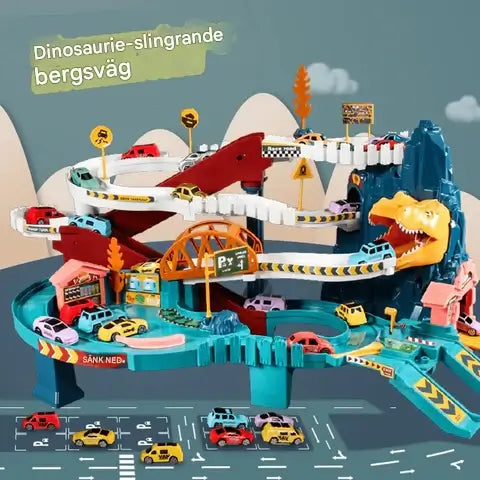 Dinosaurier-Eisenbahnpark-Spielzeugset - Kreative, baubare Strecke mit dynamischen Autos für Kinder