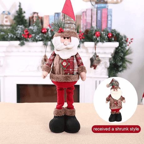 Weihnachtspuppe Ornament aus Stoff, mit oder ohne ausziehbaren Beinen - Weihnachtsdekoration, Weihnachtsmann, Elch, Schneemann