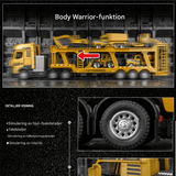 Simulierter Doppeldecker-Anhängerzug - Komplettes Modellset für Bauspielzeug und Sammler