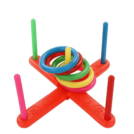 Stapel- und Wurfspielzeug für Kinder - Werfen von Regenbogenringen zur Förderung der motorischen Fähigkeiten und der Koordination
