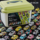 30 Stück Alu-Rennwagen mit Aufbewahrungsbox - Rennspielzeug für Kinder