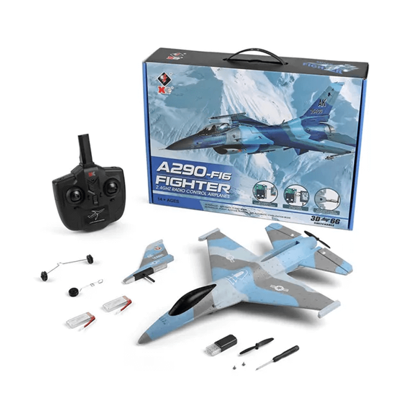 Ferngesteuertes RC F16 Schaumstoff-Jet-Flugzeug - 2.4G, realistischer Propeller, Segelflugzeug-Funktion & Große Reichweite