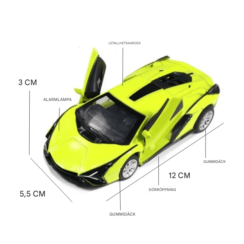 Diecast Sports Car Model Toy - Mini-Rennwagen mit klappbarer Struktur