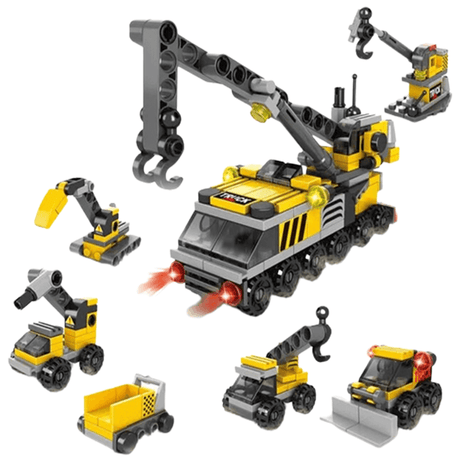 Intelligence Building 6 in 1 Bauklötze - Feuerwehrauto, Polizeiauto und Technikfahrzeug