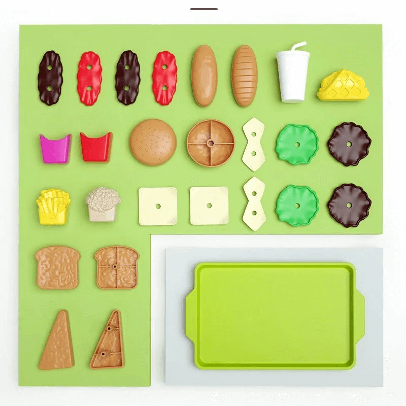 Mini Pretend Food Set - Realistischer Hamburger-Teller für Kinder-Rollenspiele