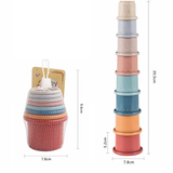 Stacking Cups für Baby & Kleinkinder | Buntes Badespielzeug aus Kunststoff - Sensorisches Spielen ab 6+ Monaten