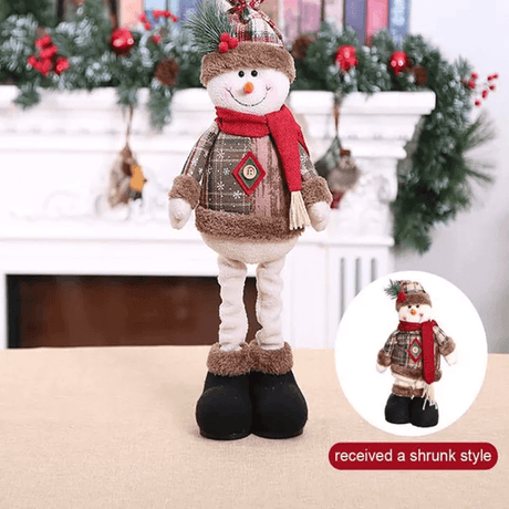 Weihnachtspuppe Ornament aus Stoff, mit oder ohne ausziehbaren Beinen - Weihnachtsdekoration, Weihnachtsmann, Elch, Schneemann